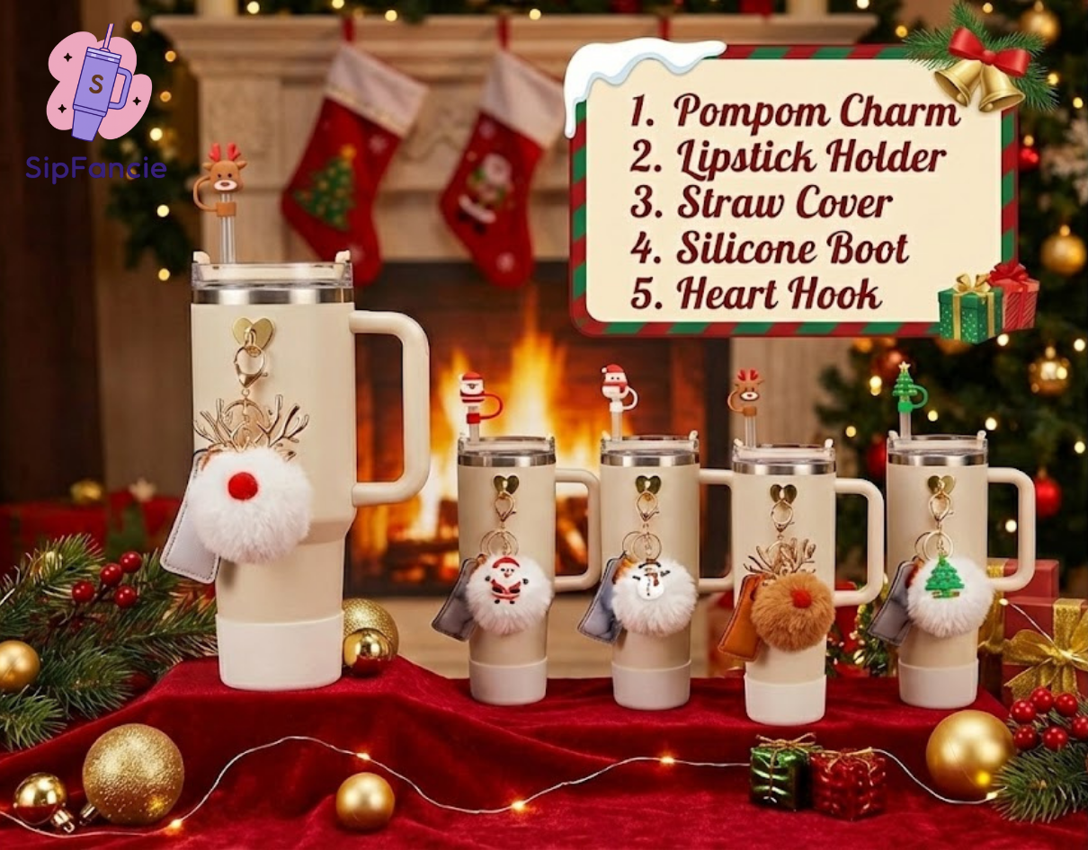 Christmas Tumbler Accessory Gift Set - 5 pcs